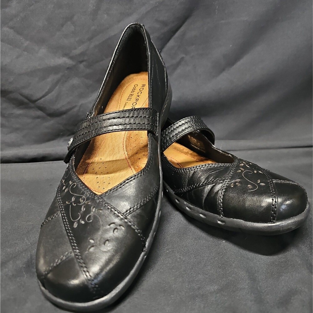 Rockport Cobb Hill Shoes Women’s 8.5 M Mary Jane Comfort Black Leather